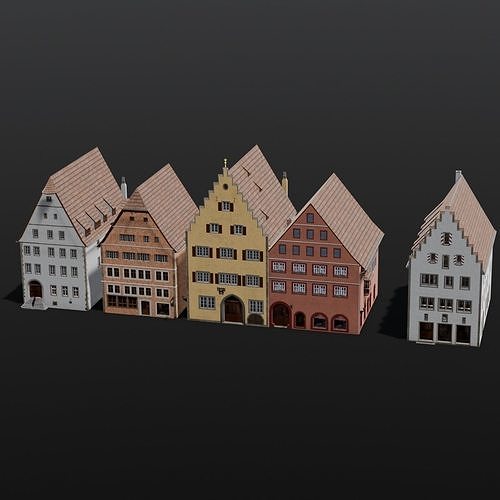 Building Pack 3D Model Low-poly 3D model 4