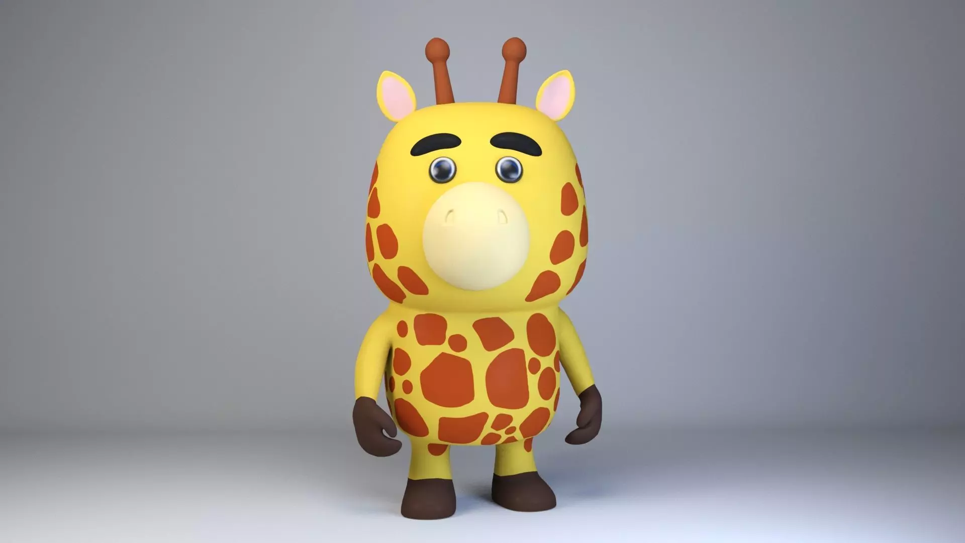 Cartoonish Humanoid Giraffe Character Low-poly 3D model Low-poly 3D model_0