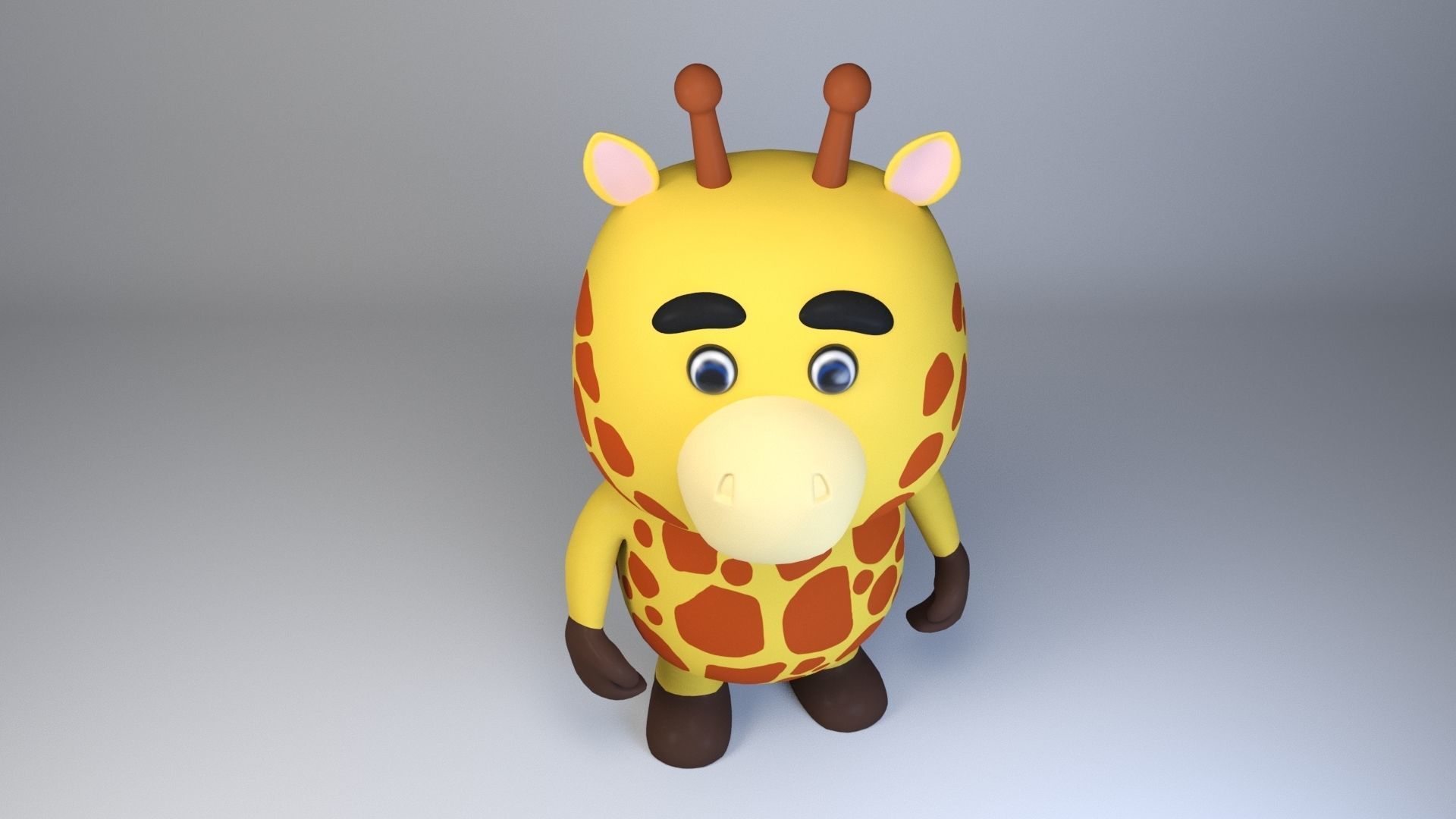 Cartoonish Humanoid Giraffe Character Low-poly 3D model Low-poly 3D model_5