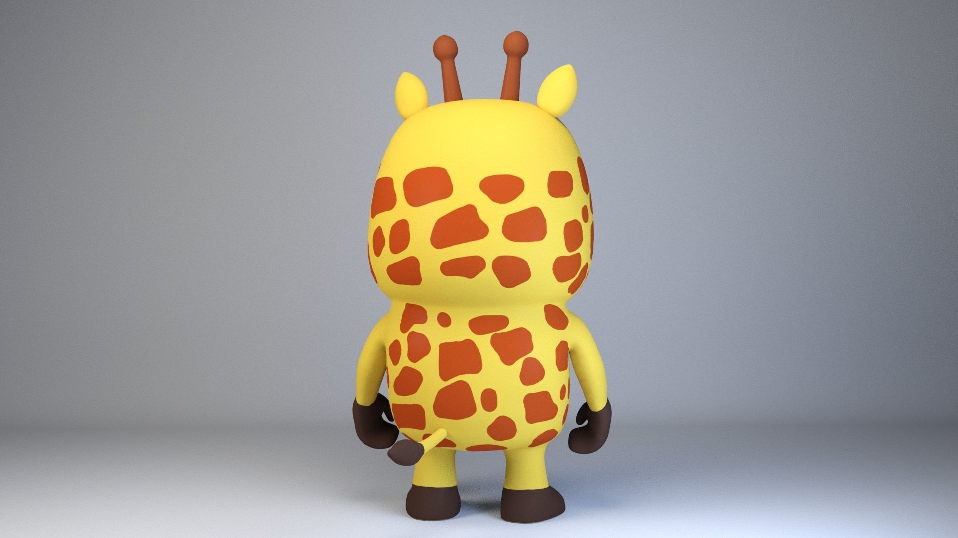 Cartoonish Humanoid Giraffe Character Low-poly 3D model Low-poly 3D model_2