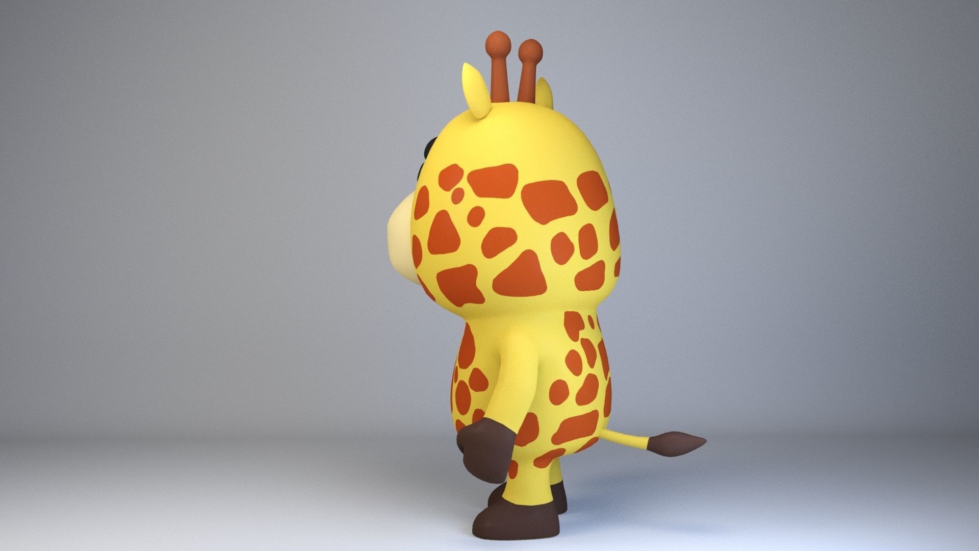 Cartoonish Humanoid Giraffe Character Low-poly 3D model Low-poly 3D model_3