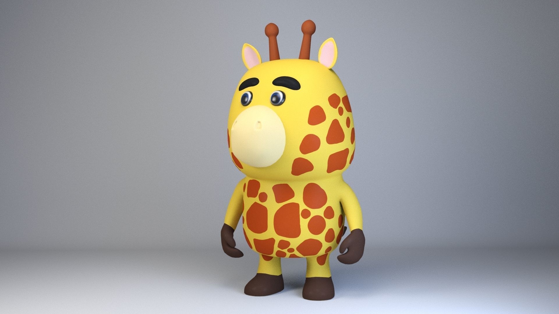 Cartoonish Humanoid Giraffe Character Low-poly 3D model Low-poly 3D model_4