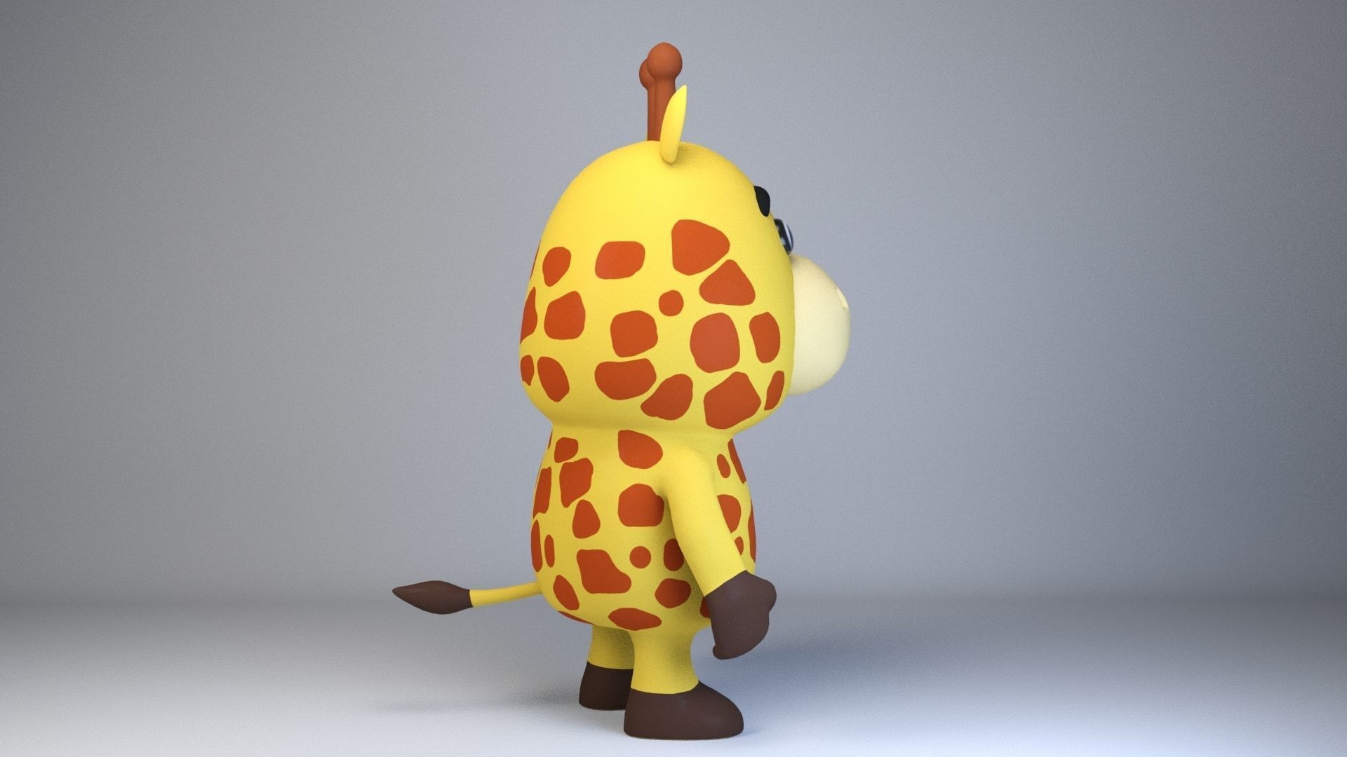 Cartoonish Humanoid Giraffe Character Low-poly 3D model Low-poly 3D model_1