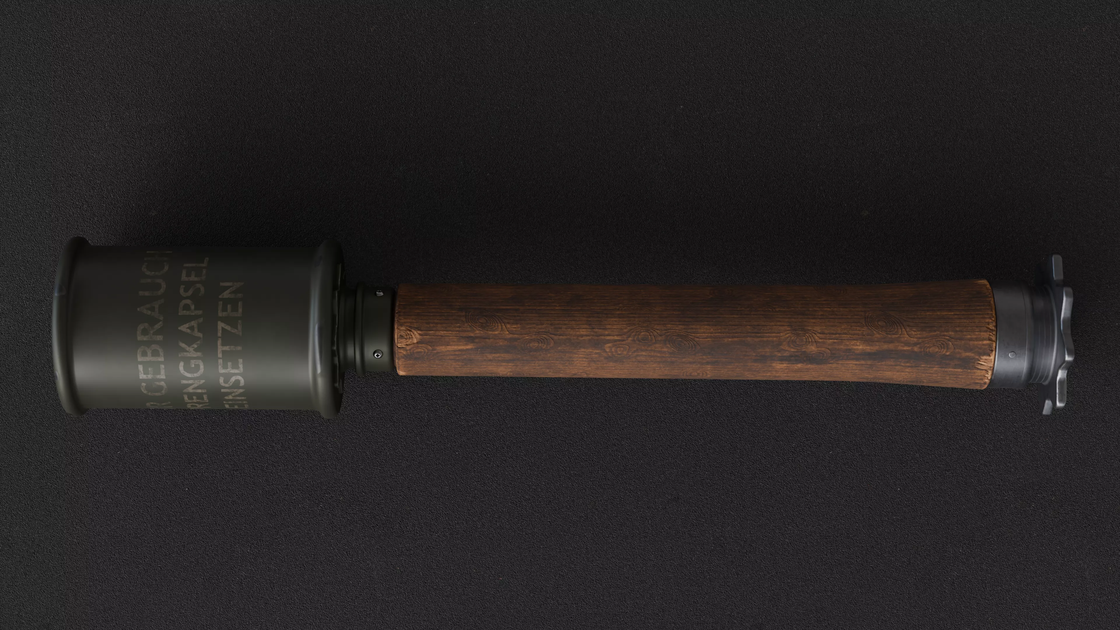 Stielhandgranate Low-poly 3D model_0