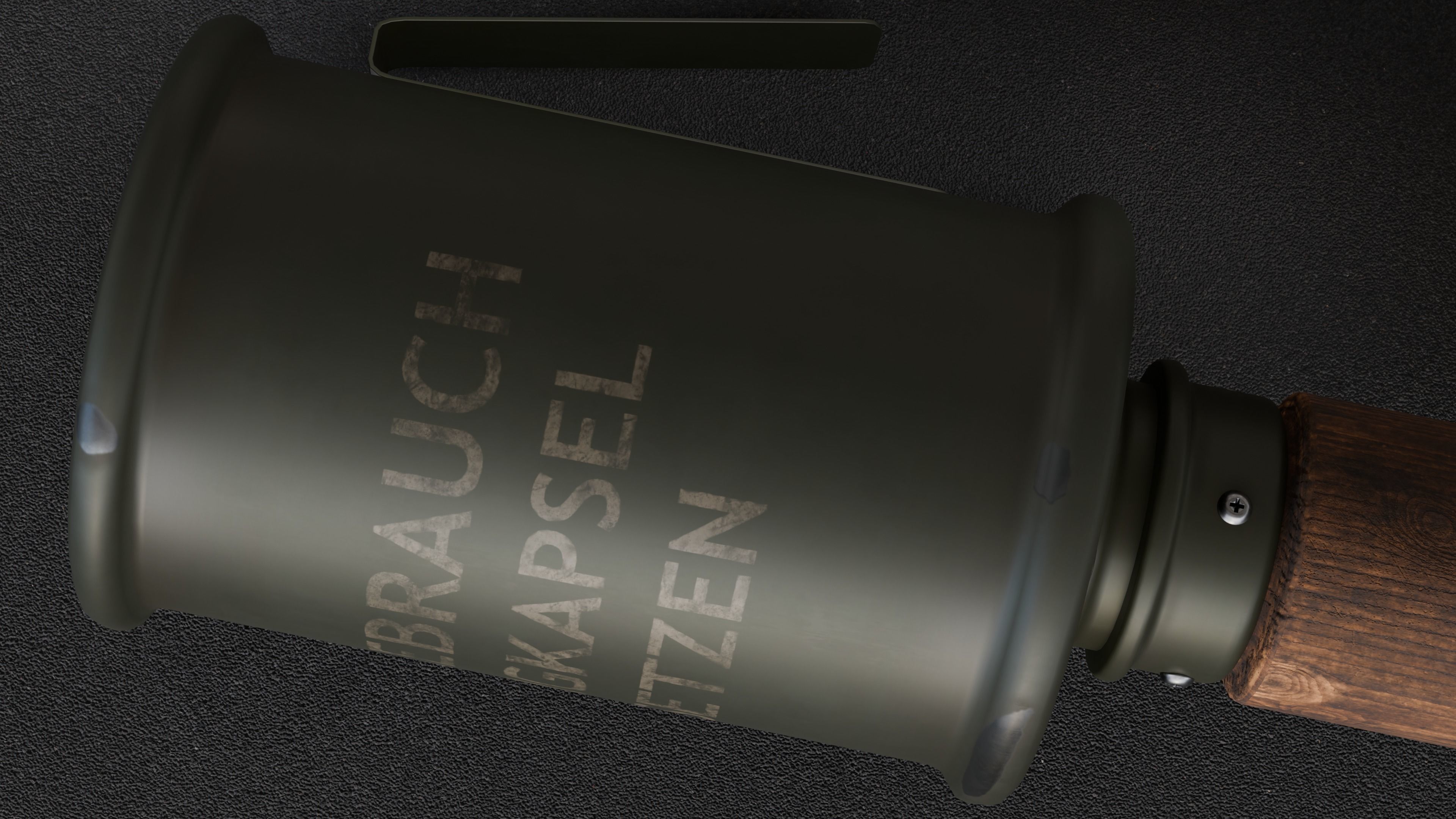 Stielhandgranate Low-poly 3D model_3