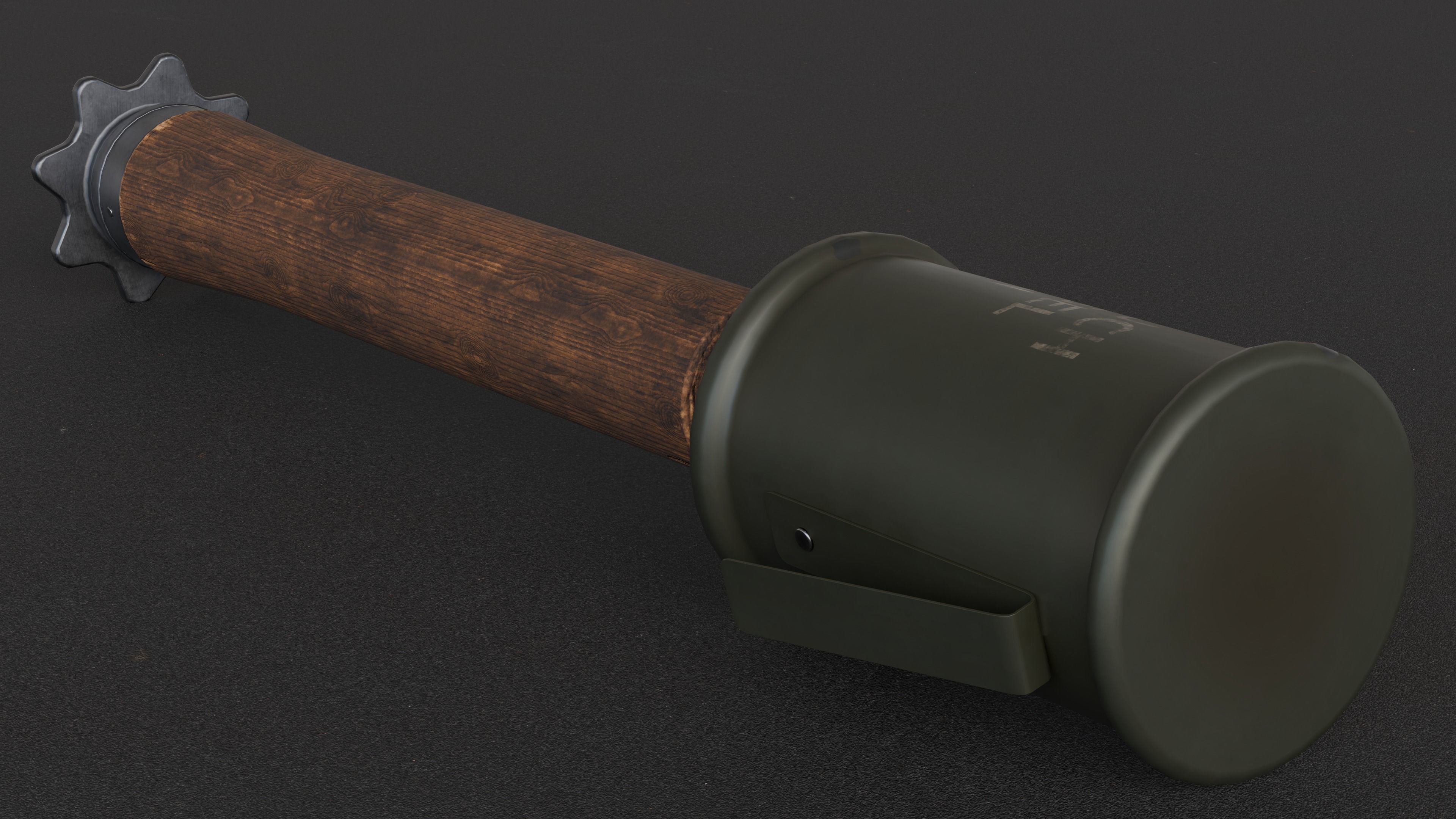 Stielhandgranate Low-poly 3D model_2