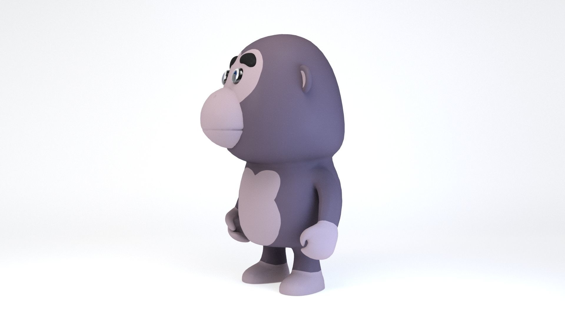 Cartoonish Humanoid Gorilla Character Low-poly 3D model Low-poly 3D model_4