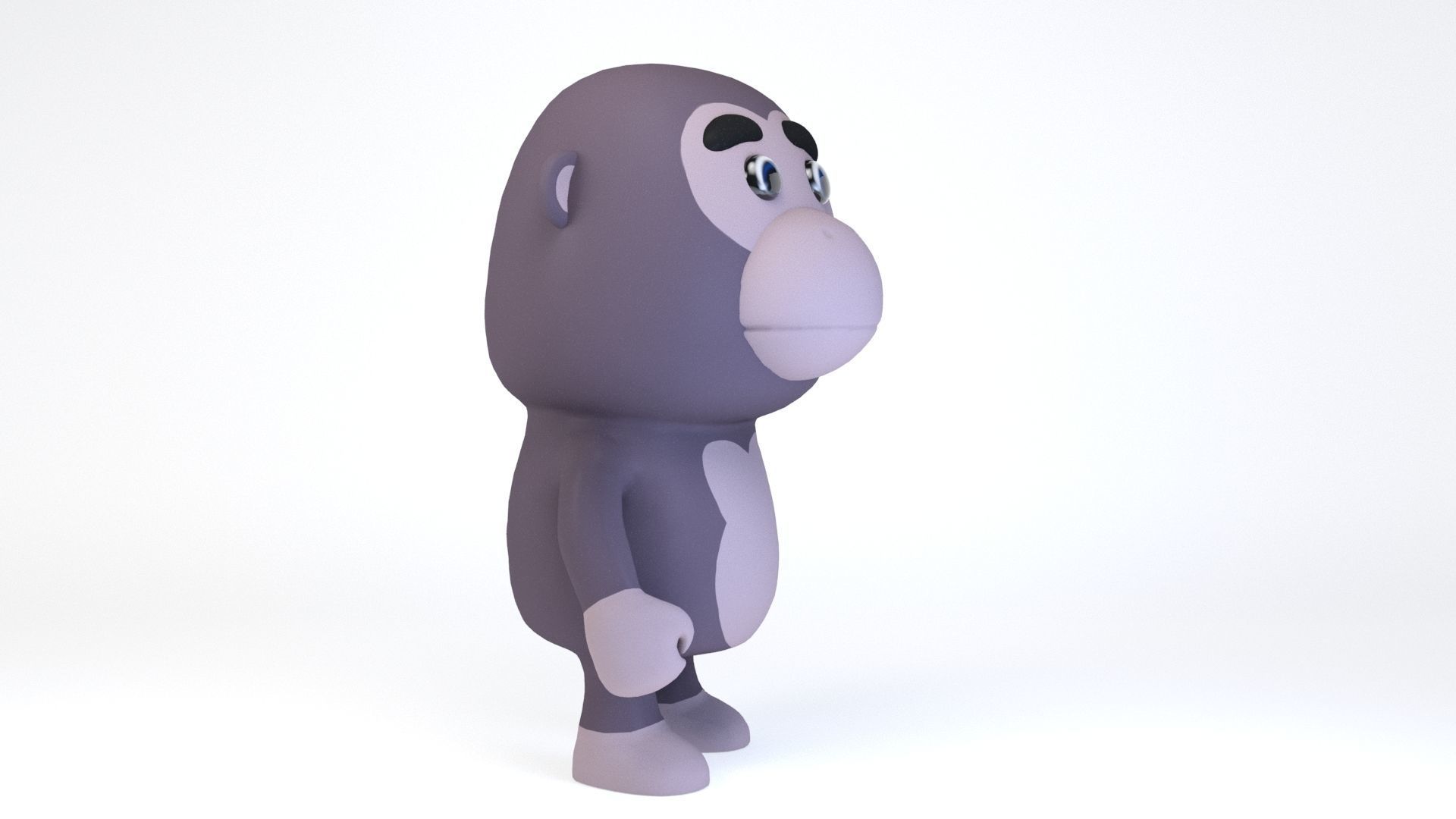 Cartoonish Humanoid Gorilla Character Low-poly 3D model Low-poly 3D model_2