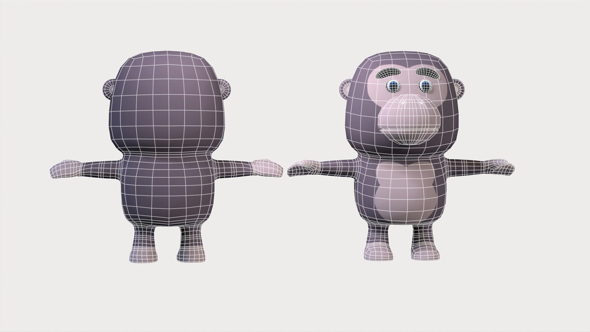 Cartoonish Humanoid Gorilla Character Low-poly 3D model Low-poly 3D model_8