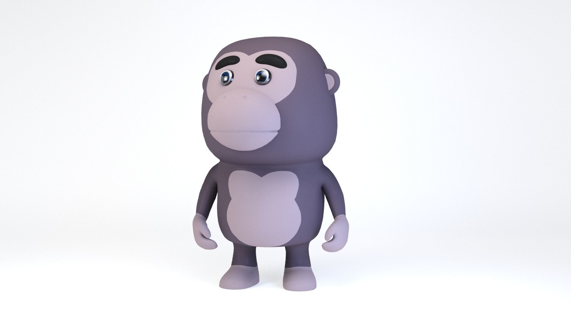 Cartoonish Humanoid Gorilla Character Low-poly 3D model Low-poly 3D model_5
