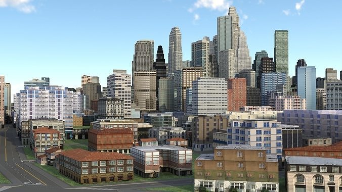 City 109 Low-poly 3D model 6