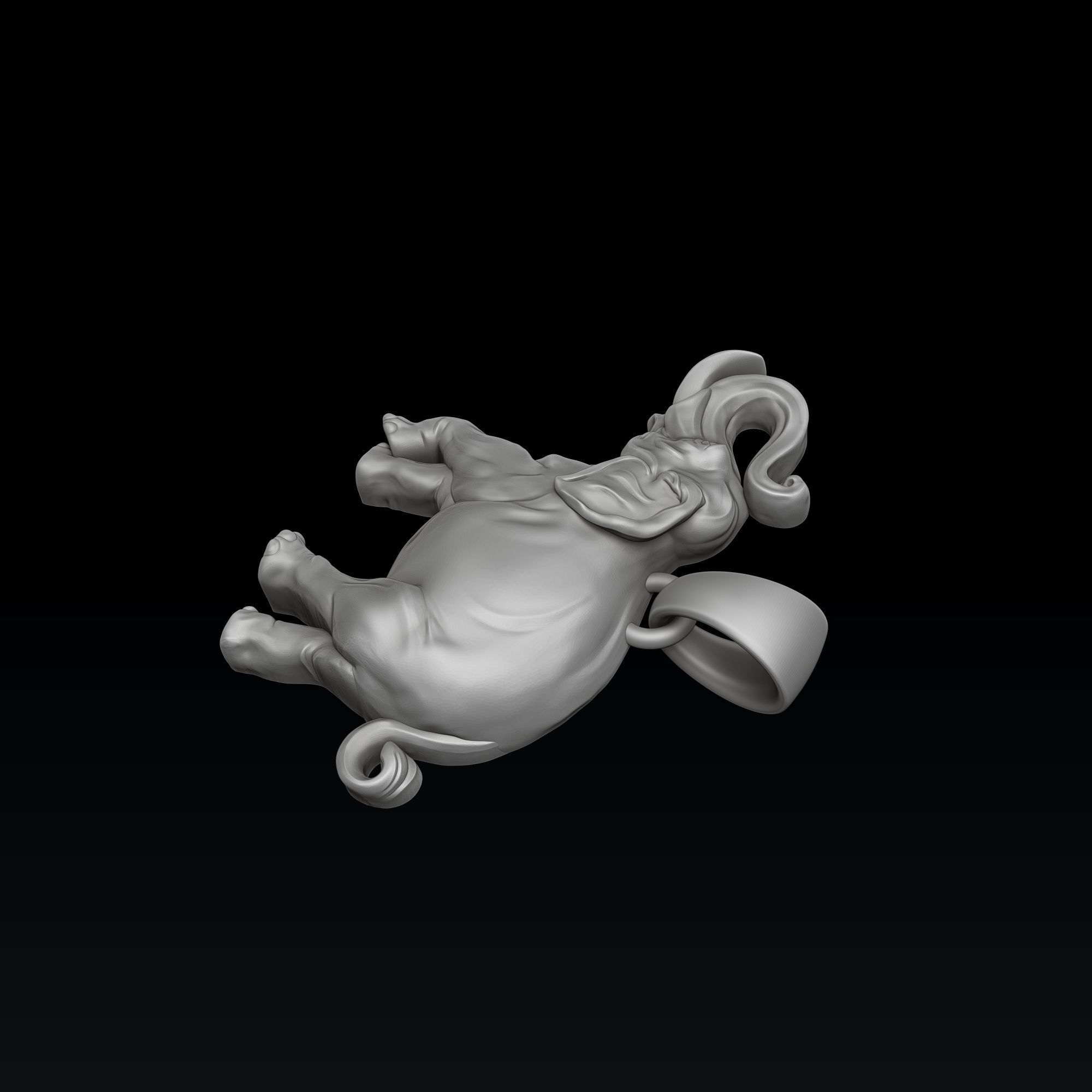 Elephant Pendant 3D print model_7
