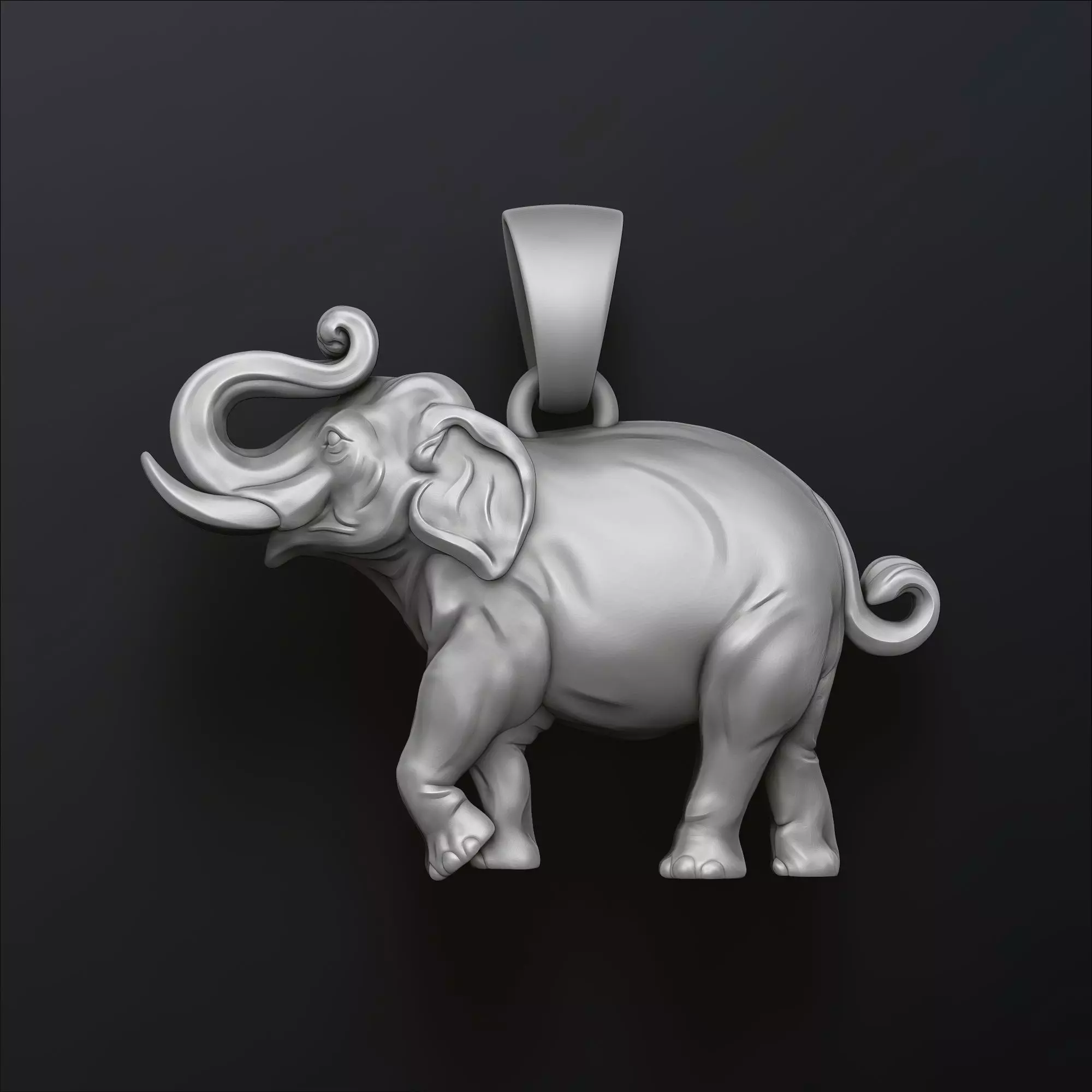 Elephant Pendant 3D print model_0