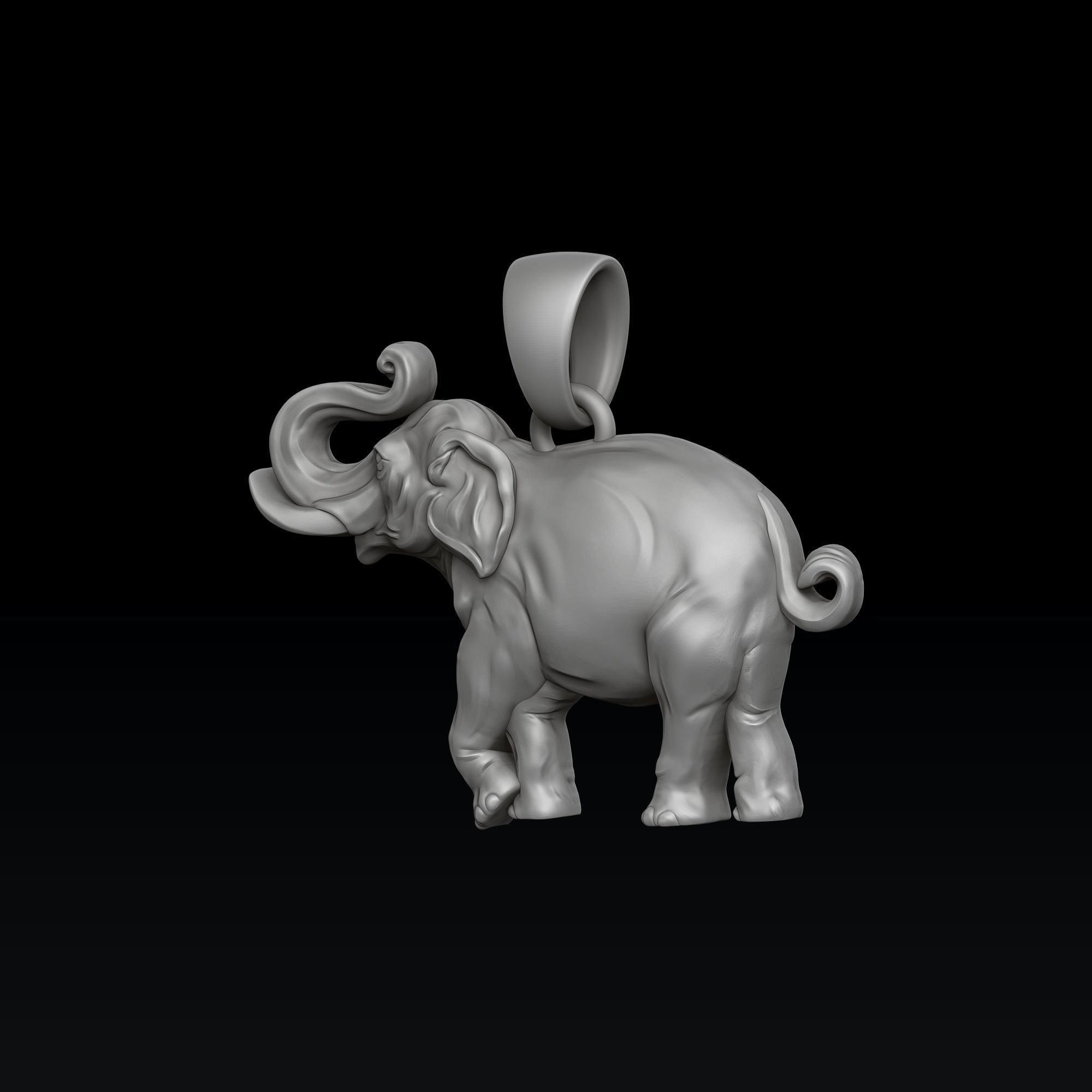 Elephant Pendant 3D print model_1