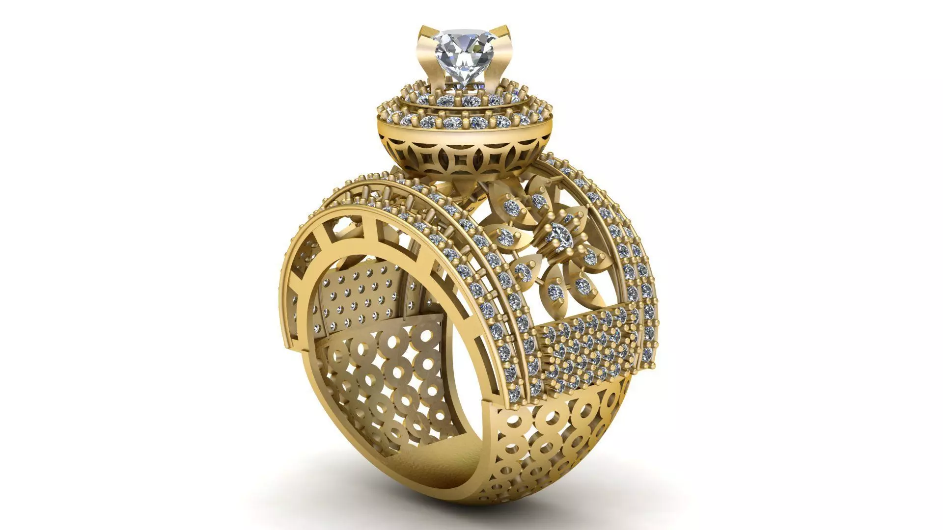 Luxury Wedding Diamond Ring 3d Printable Model 3D print model