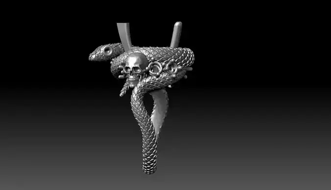 Snake Heart Ring 3D print model