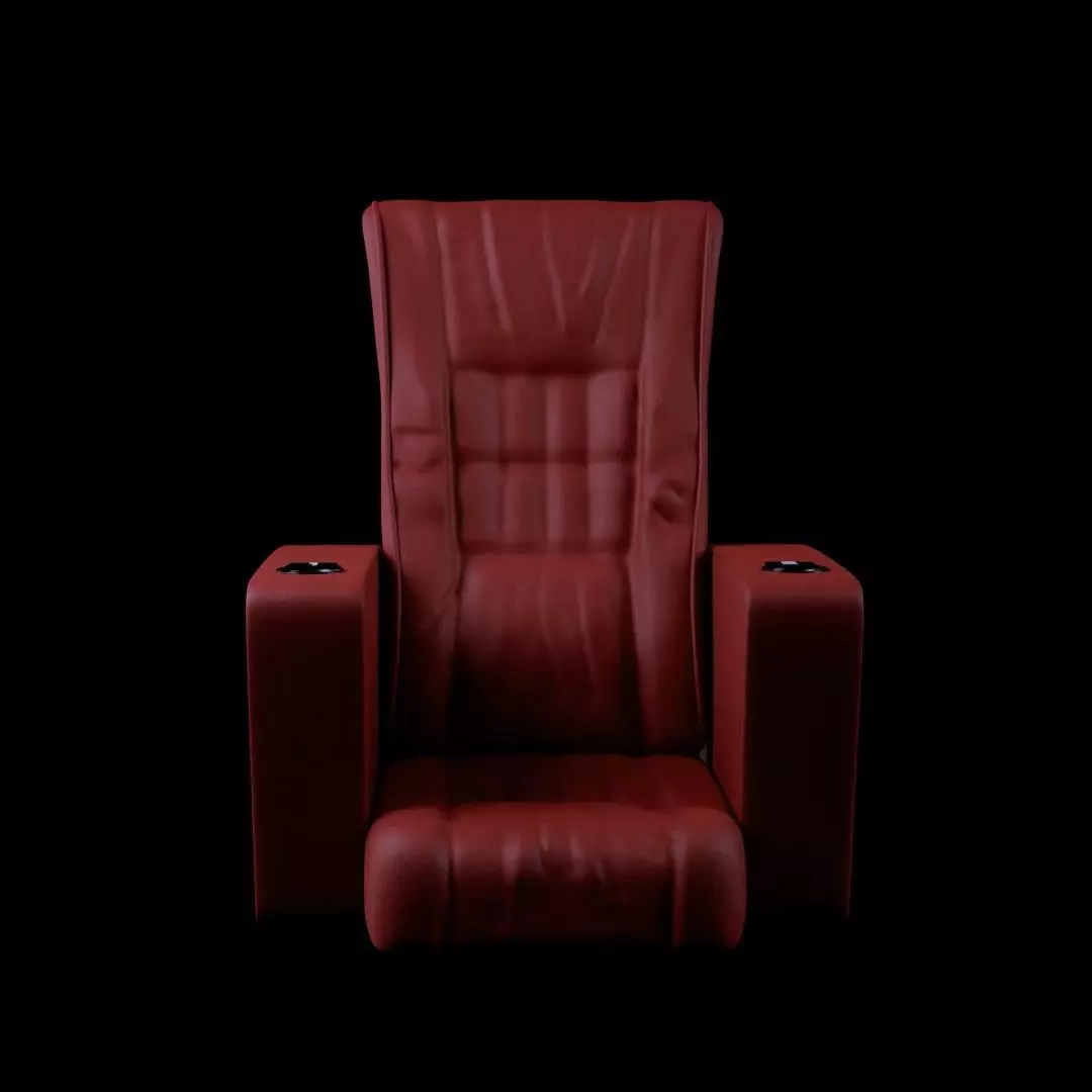 Red Leather Cinema Chair 3D model_0