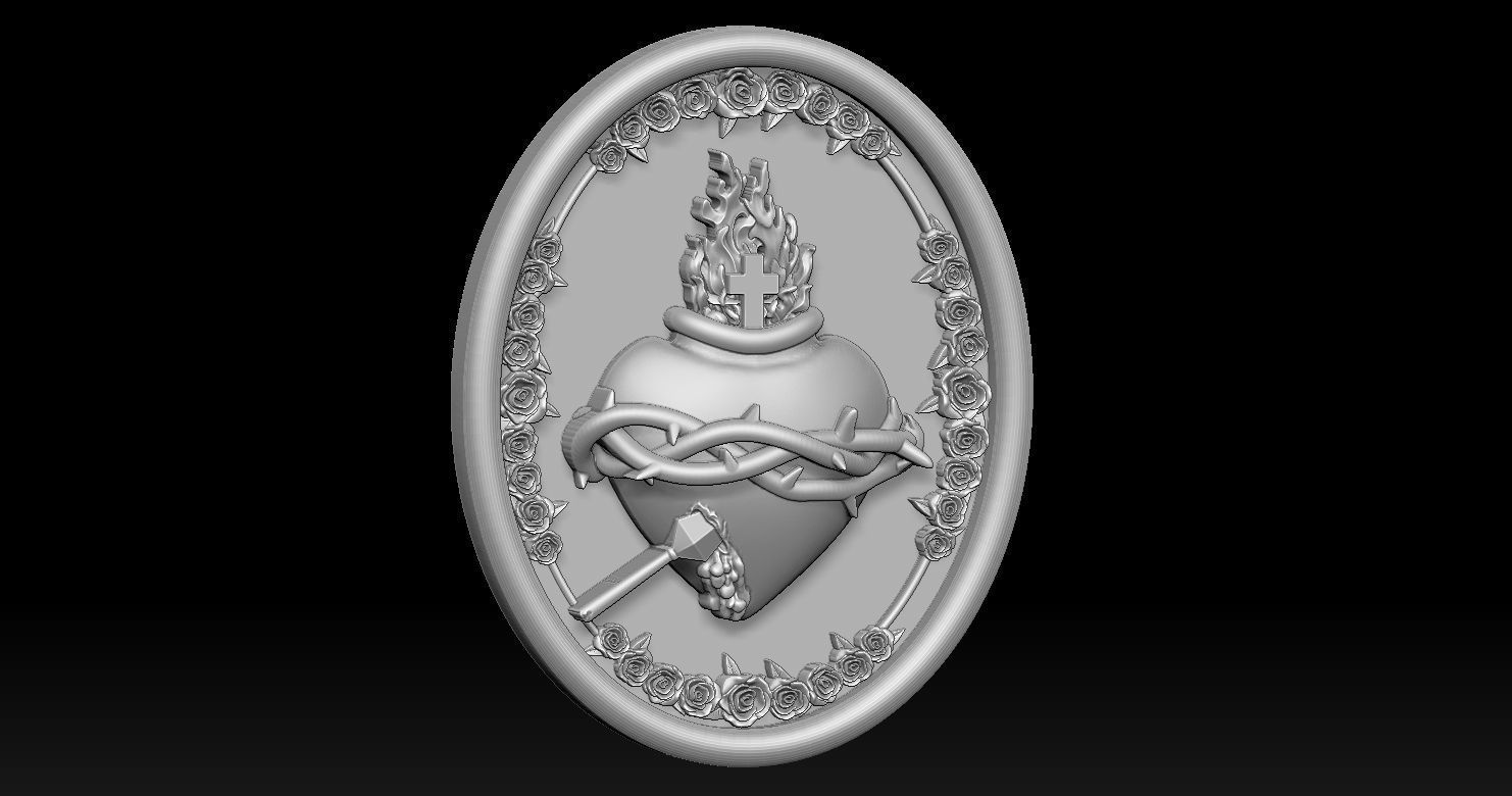 Sacred Heart of Jesus 3D Printed Model 3D print model_2