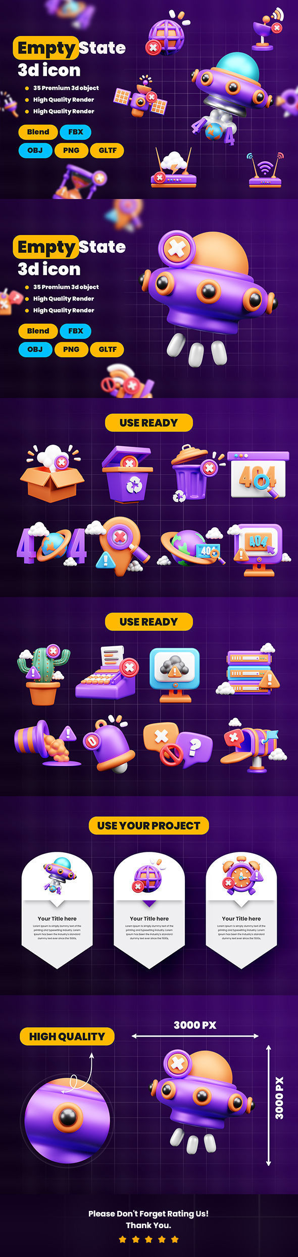 Empty State 3d Illustration  Icon Pack 3D model_93