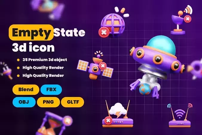 Empty State 3d Illustration  Icon Pack