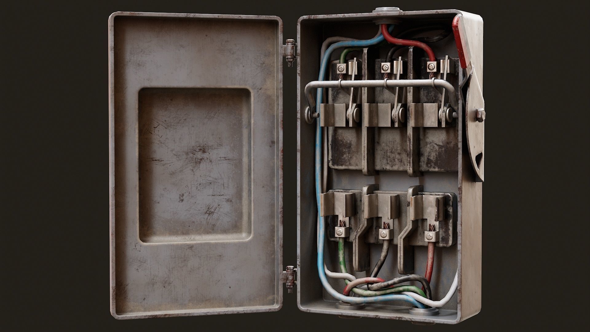 Low Poly PBR Fuse Box Low-poly 3D model_6
