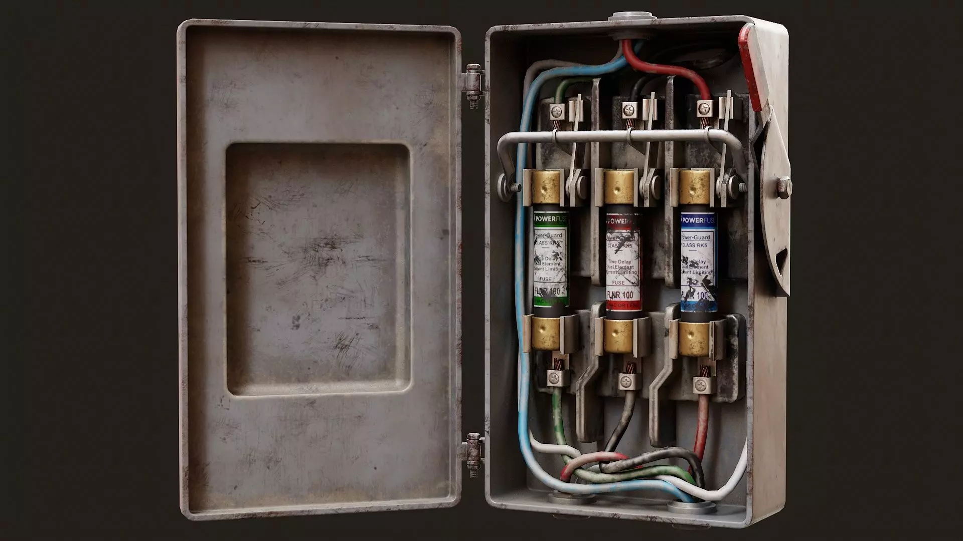 Low Poly PBR Fuse Box Low-poly 3D model_0