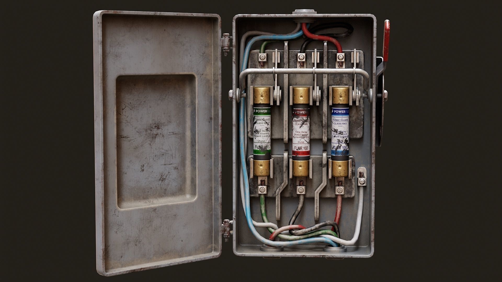 Low Poly PBR Fuse Box Low-poly 3D model_8
