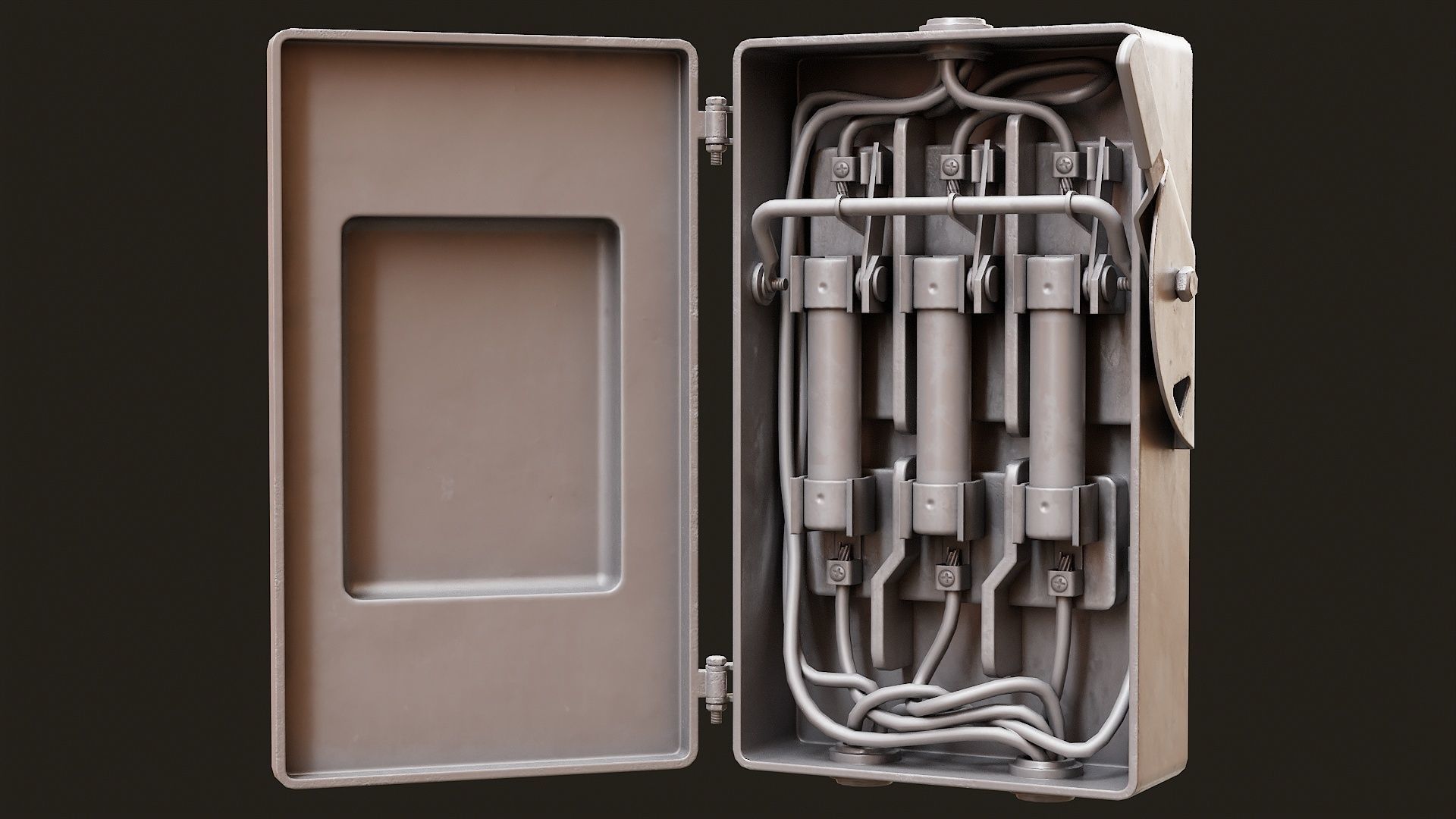 Low Poly PBR Fuse Box Low-poly 3D model_14
