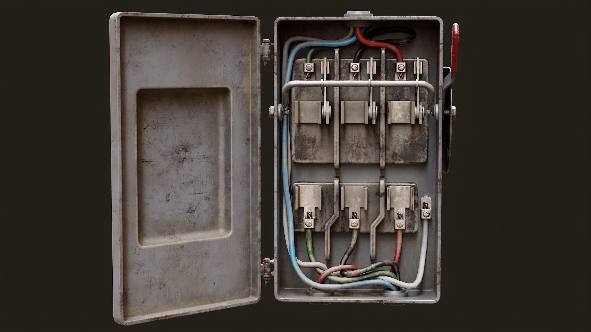 Low Poly PBR Fuse Box Low-poly 3D model_9