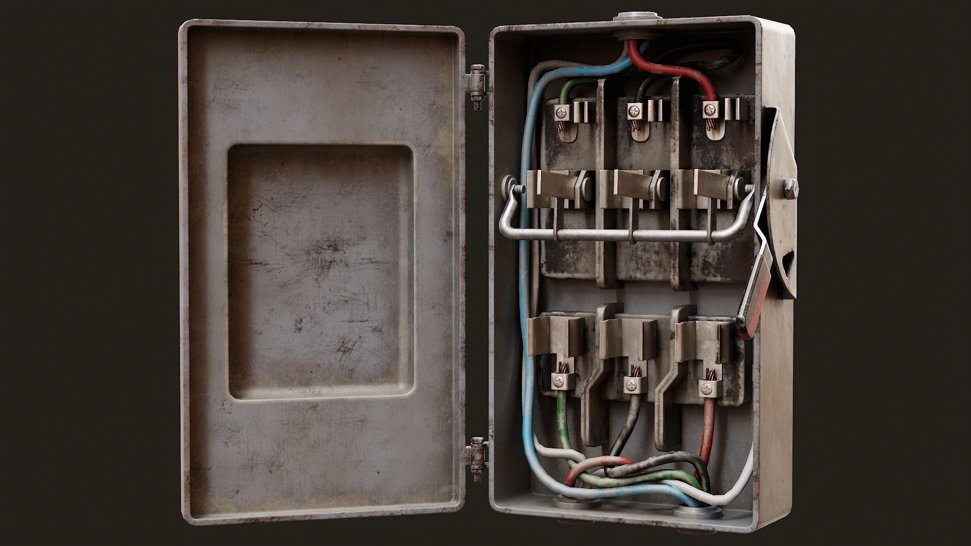 Low Poly PBR Fuse Box Low-poly 3D model_7