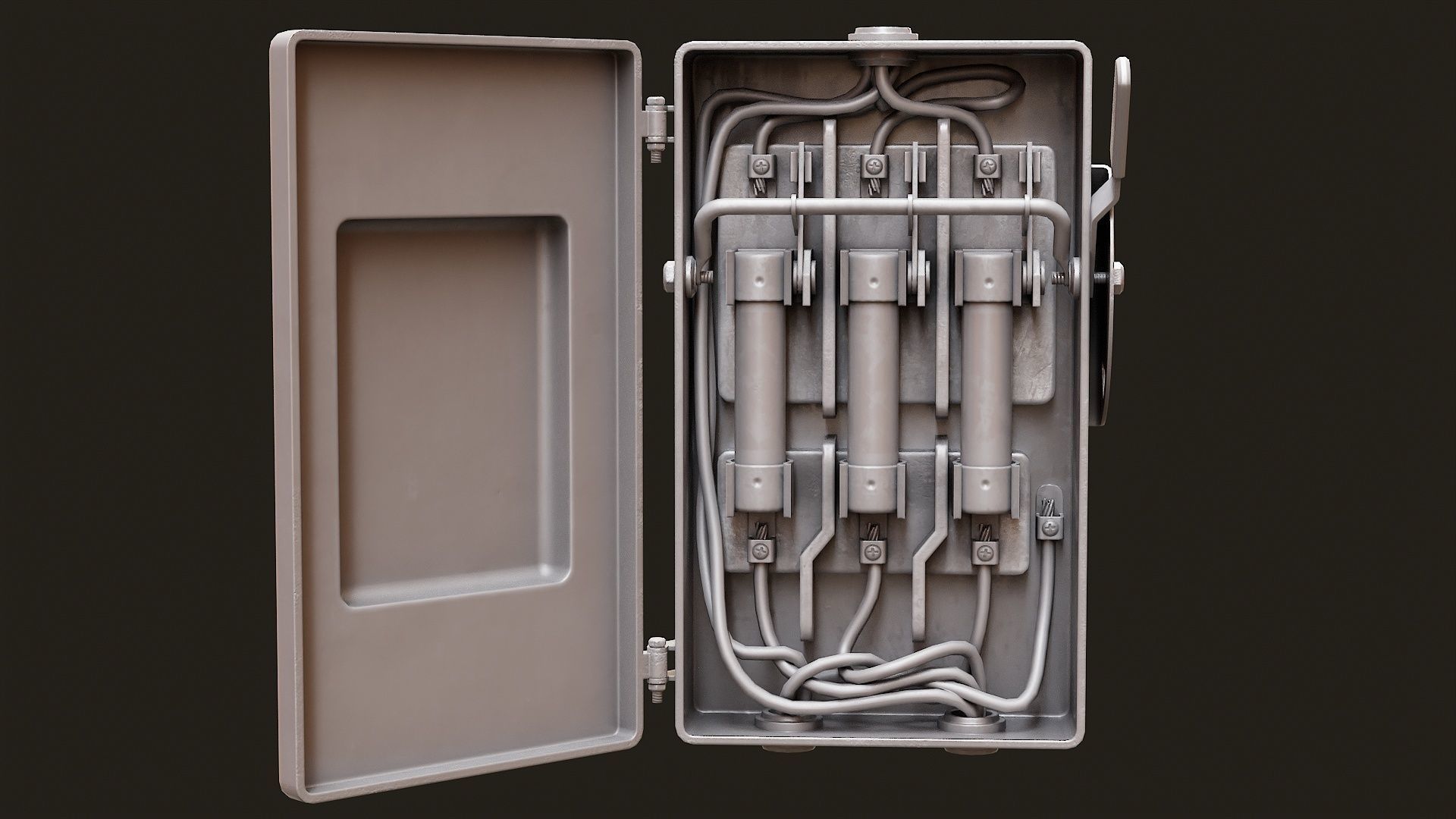 Low Poly PBR Fuse Box Low-poly 3D model_18