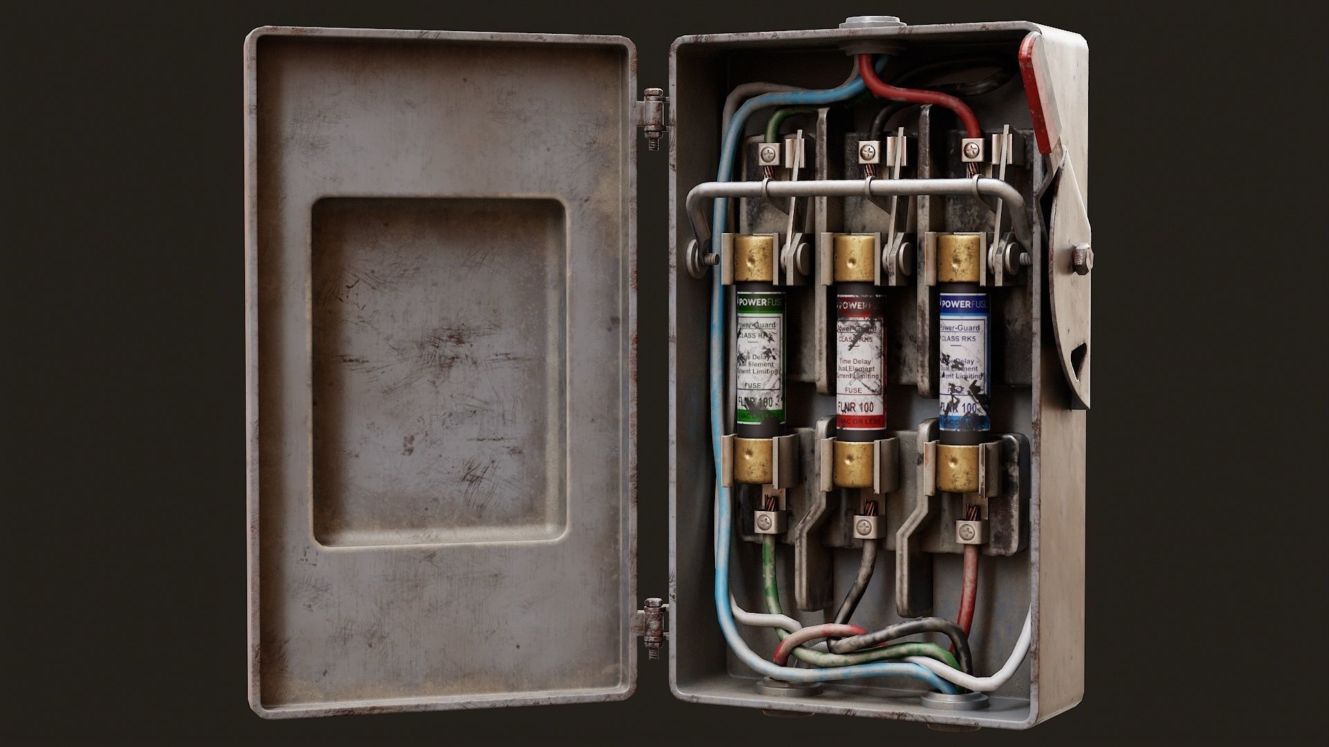 Low Poly PBR Fuse Box Low-poly 3D model_4