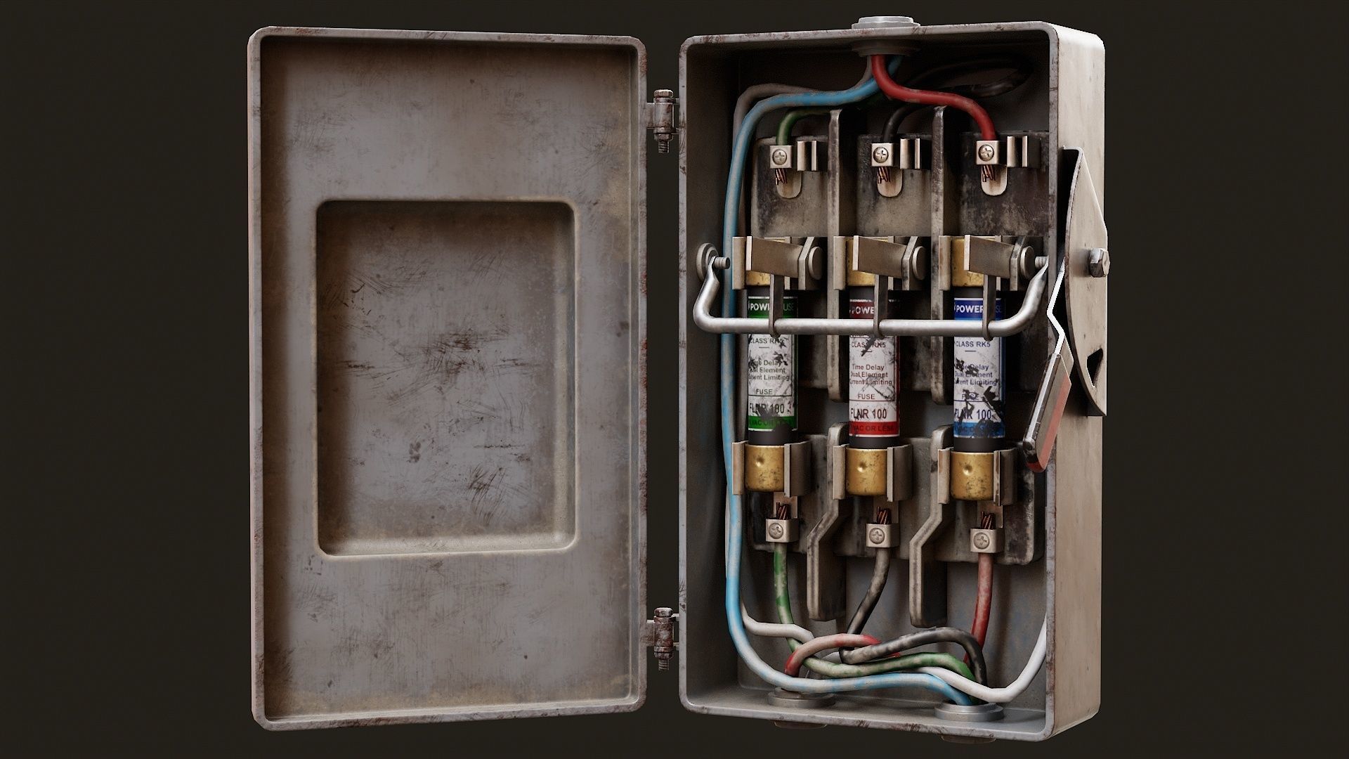 Low Poly PBR Fuse Box Low-poly 3D model_5