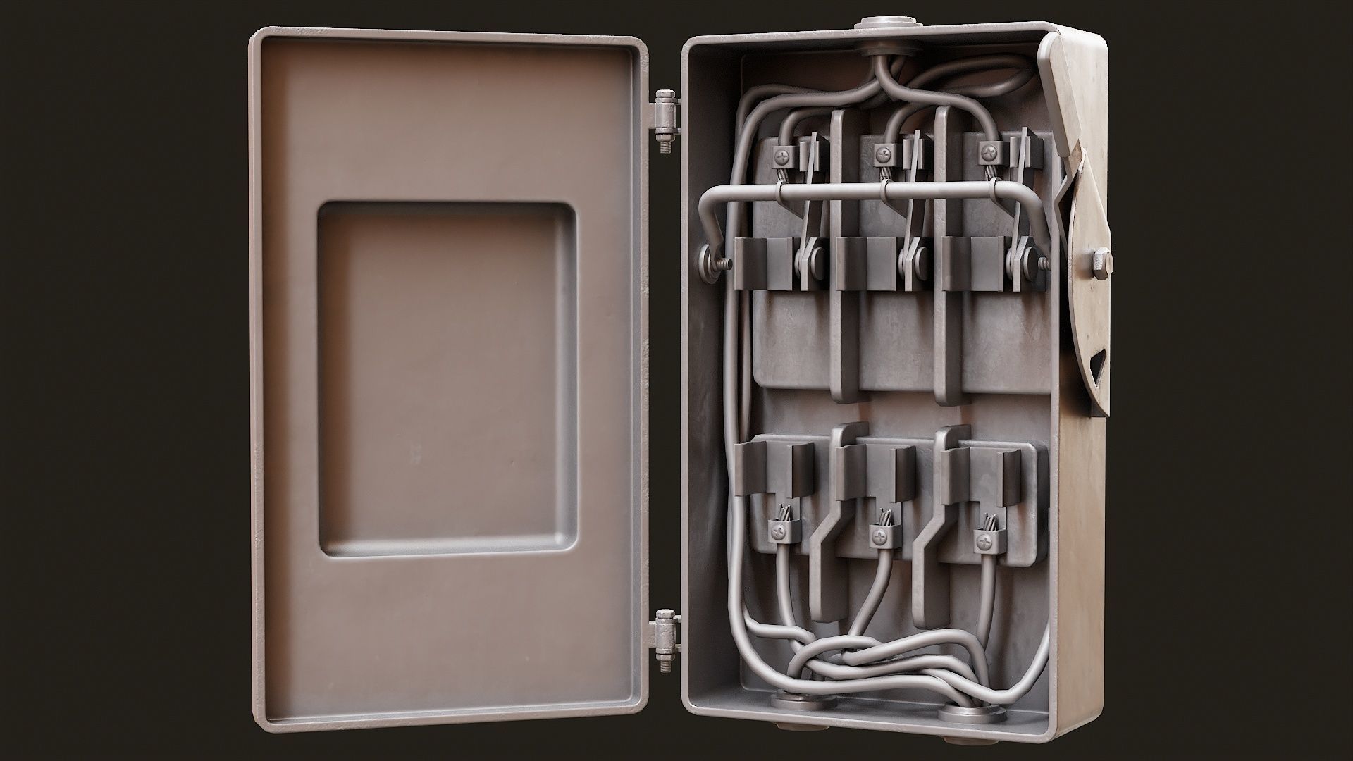 Low Poly PBR Fuse Box Low-poly 3D model_16