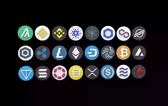 Cryptocurrency Logo 3D model