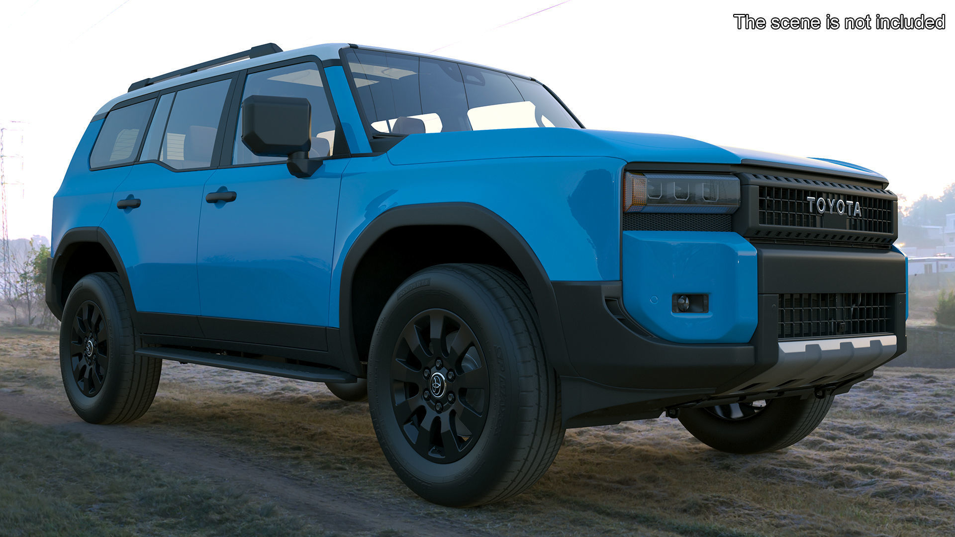 Toyota Land Cruiser 2024 Blue Color Rigged for Cinema 4D 3D model