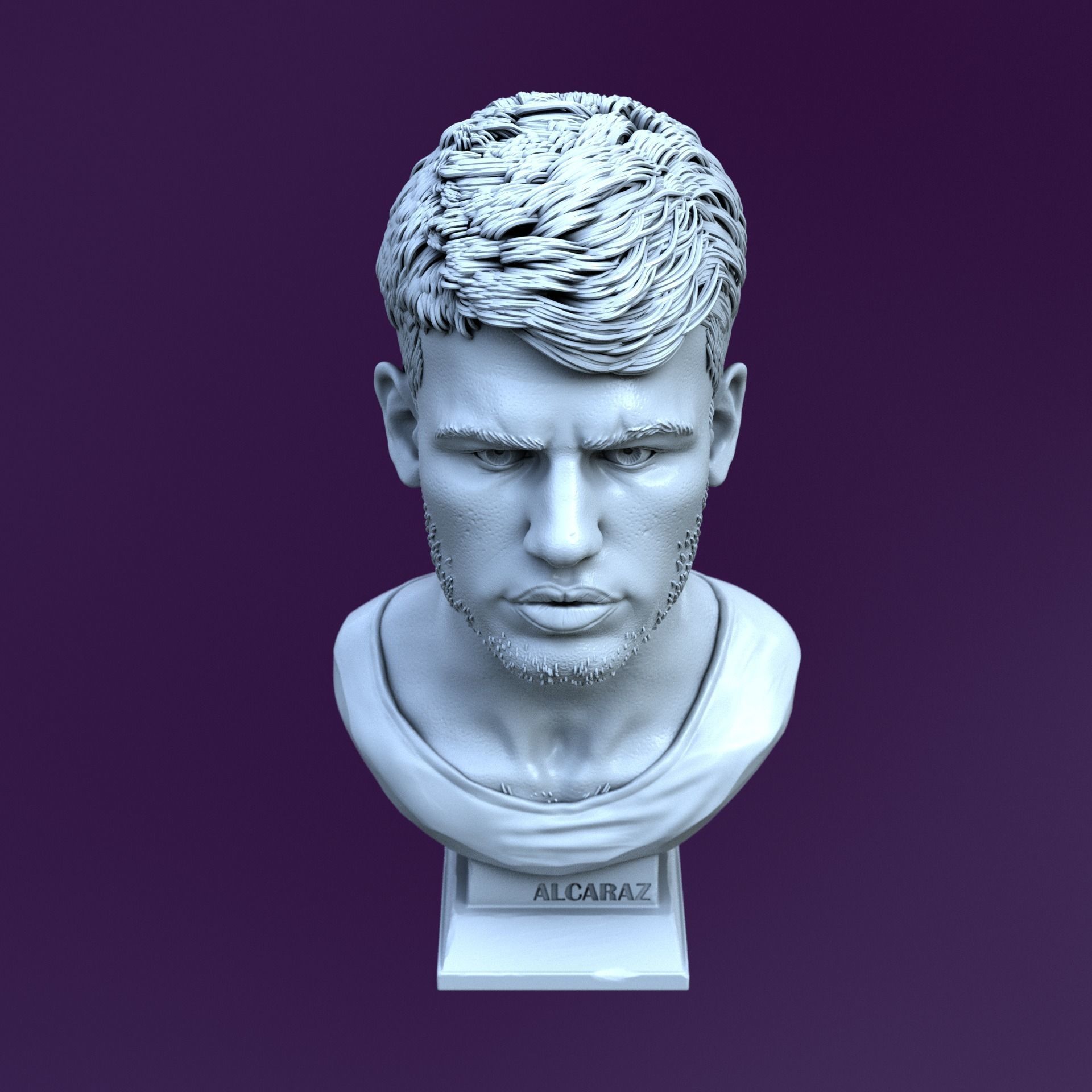 Carlos Alcaraz bust for 3D printing 3D print model_8