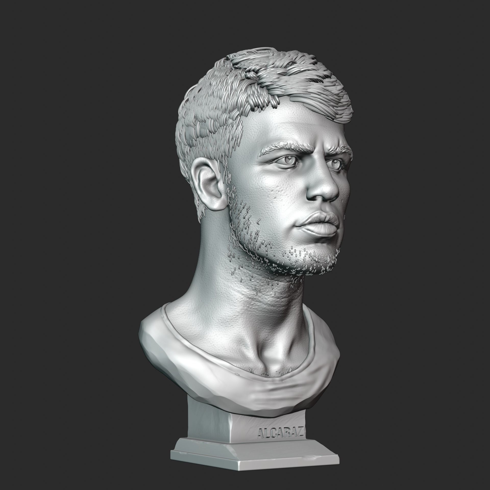 Carlos Alcaraz bust for 3D printing 3D print model_11