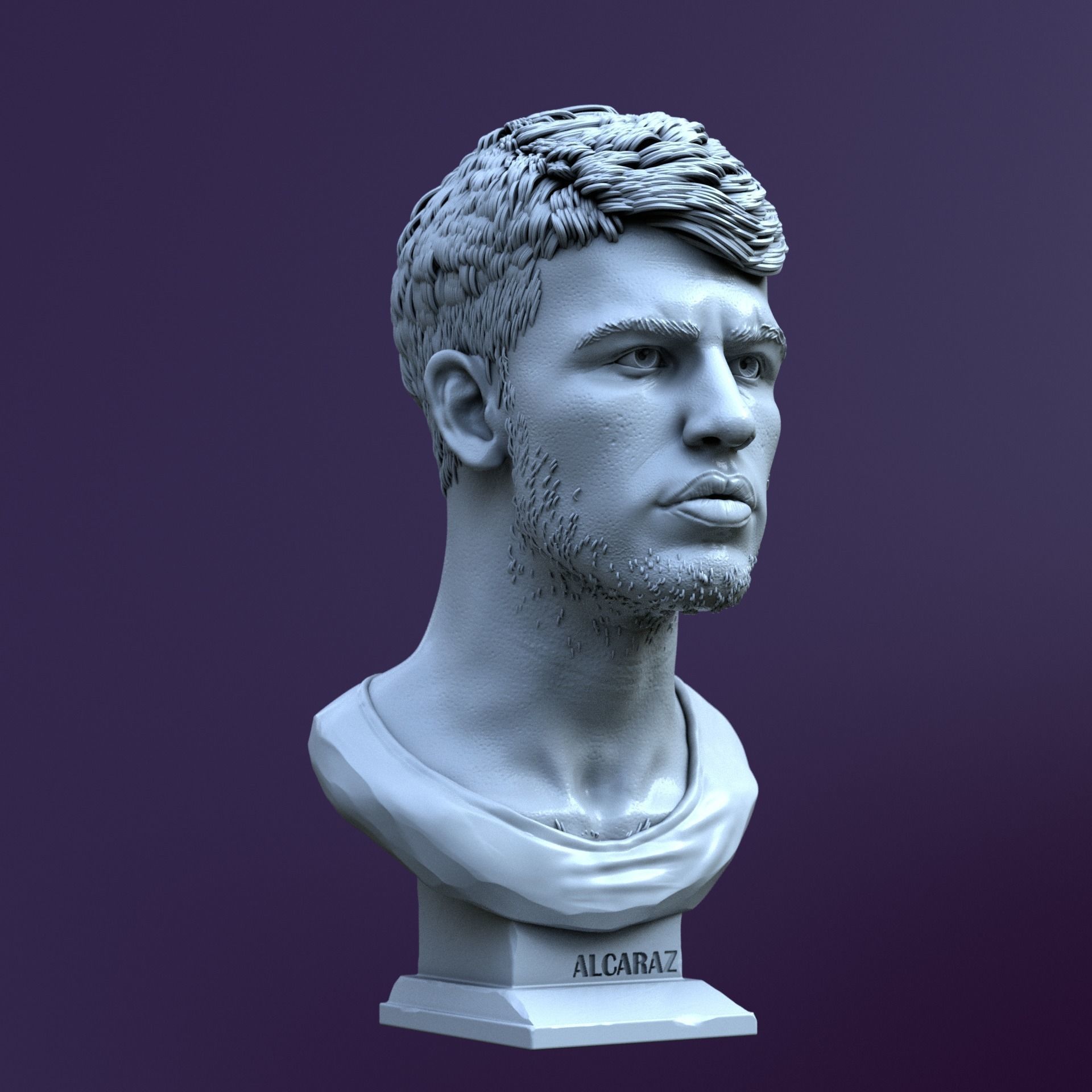 Carlos Alcaraz bust for 3D printing 3D print model_2