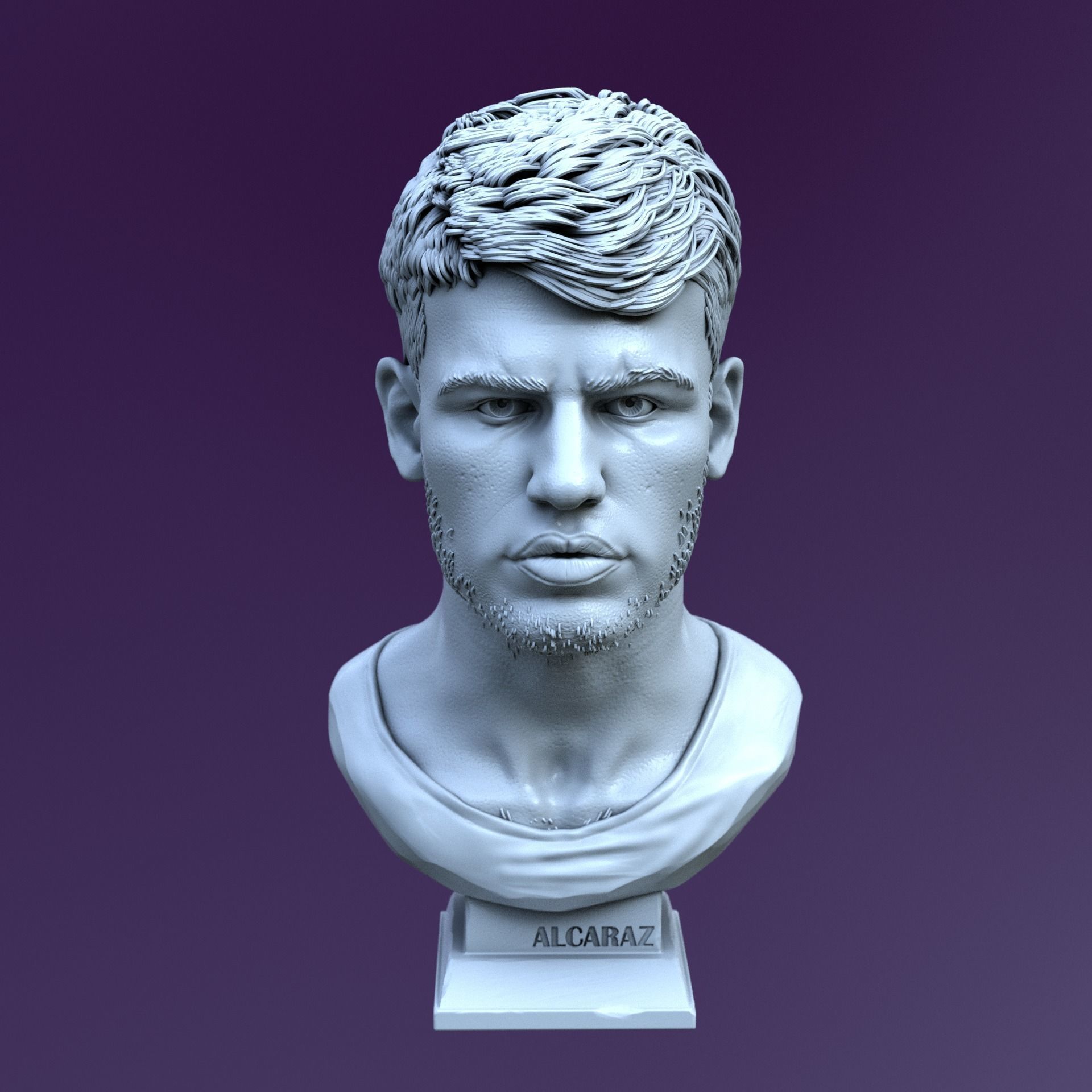 Carlos Alcaraz bust for 3D printing 3D print model_16
