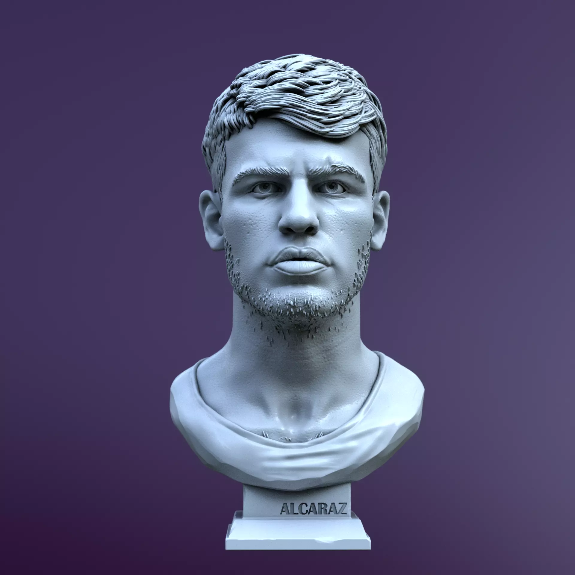 Carlos Alcaraz bust for 3D printing 3D print model_0