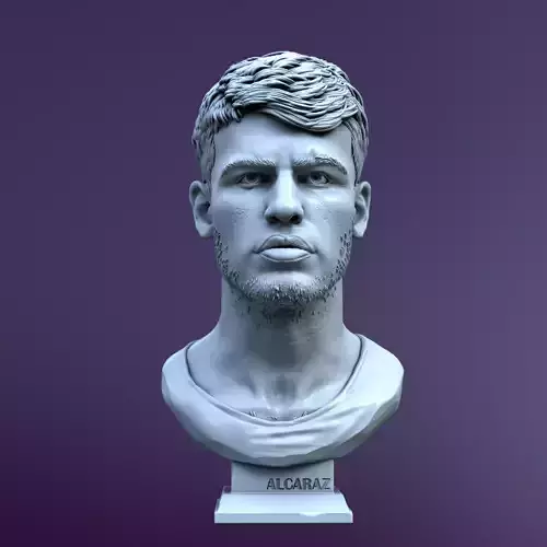 Carlos Alcaraz bust for 3D printing 3D print model