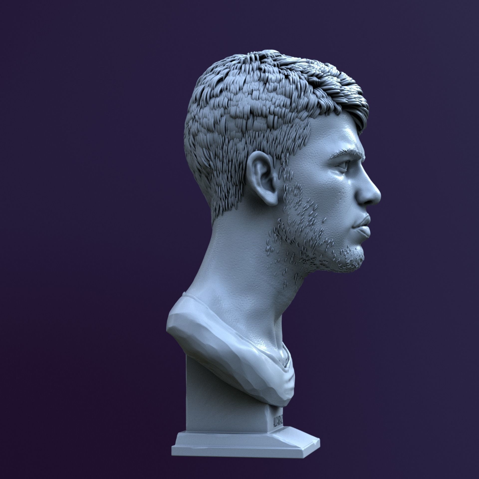 Carlos Alcaraz bust for 3D printing 3D print model_3