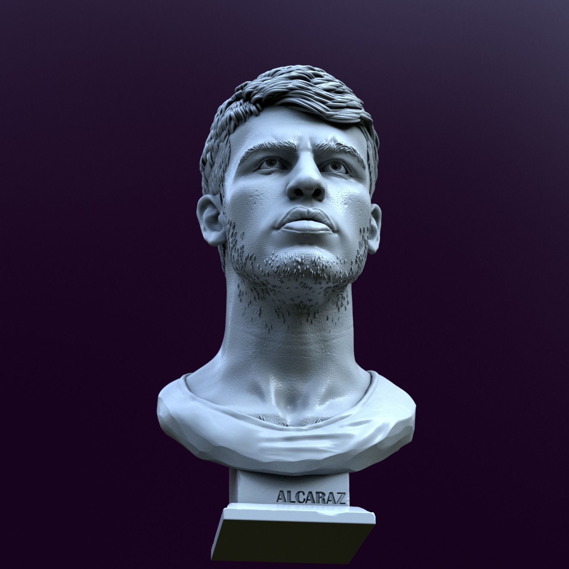 Carlos Alcaraz bust for 3D printing 3D print model_9