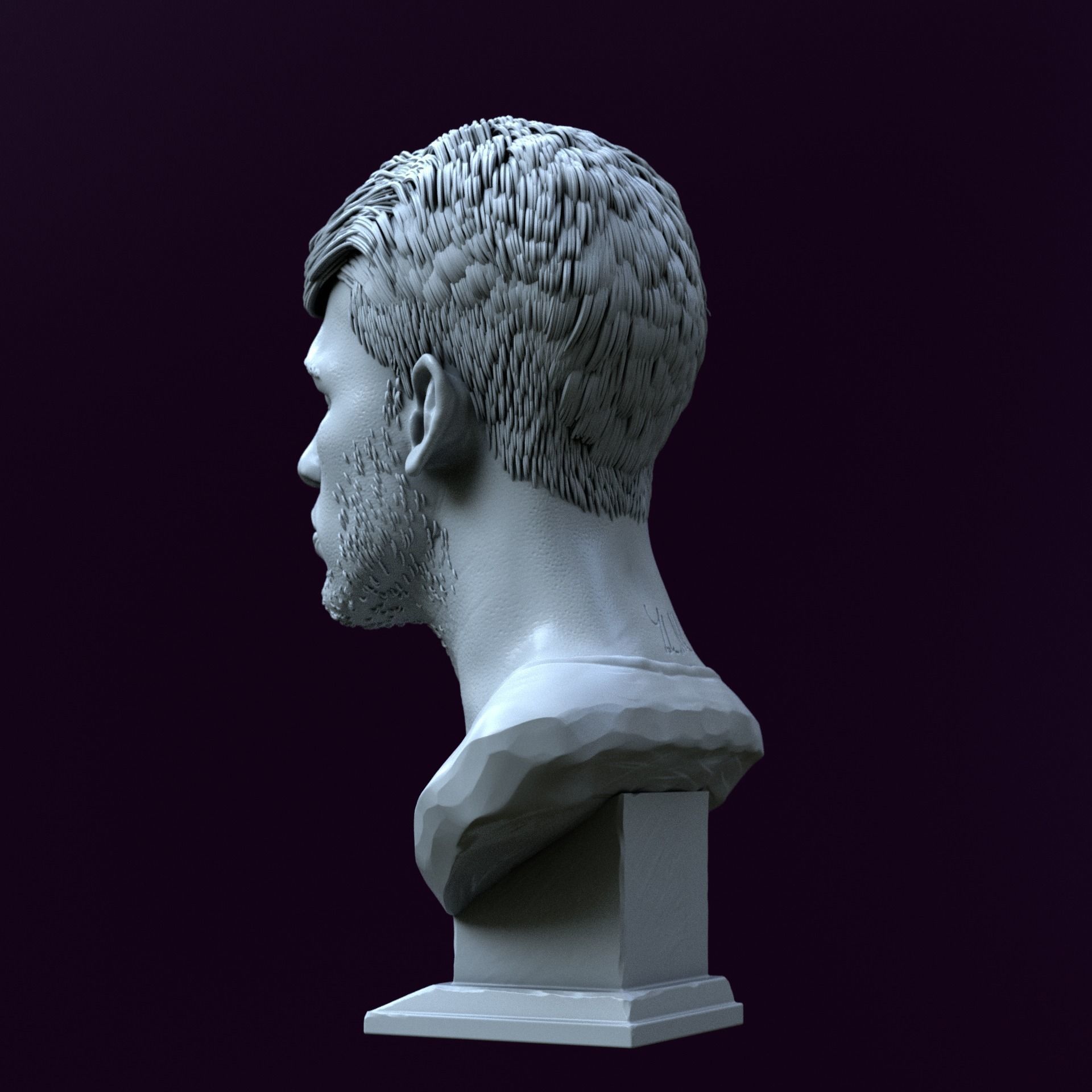 Carlos Alcaraz bust for 3D printing 3D print model_5