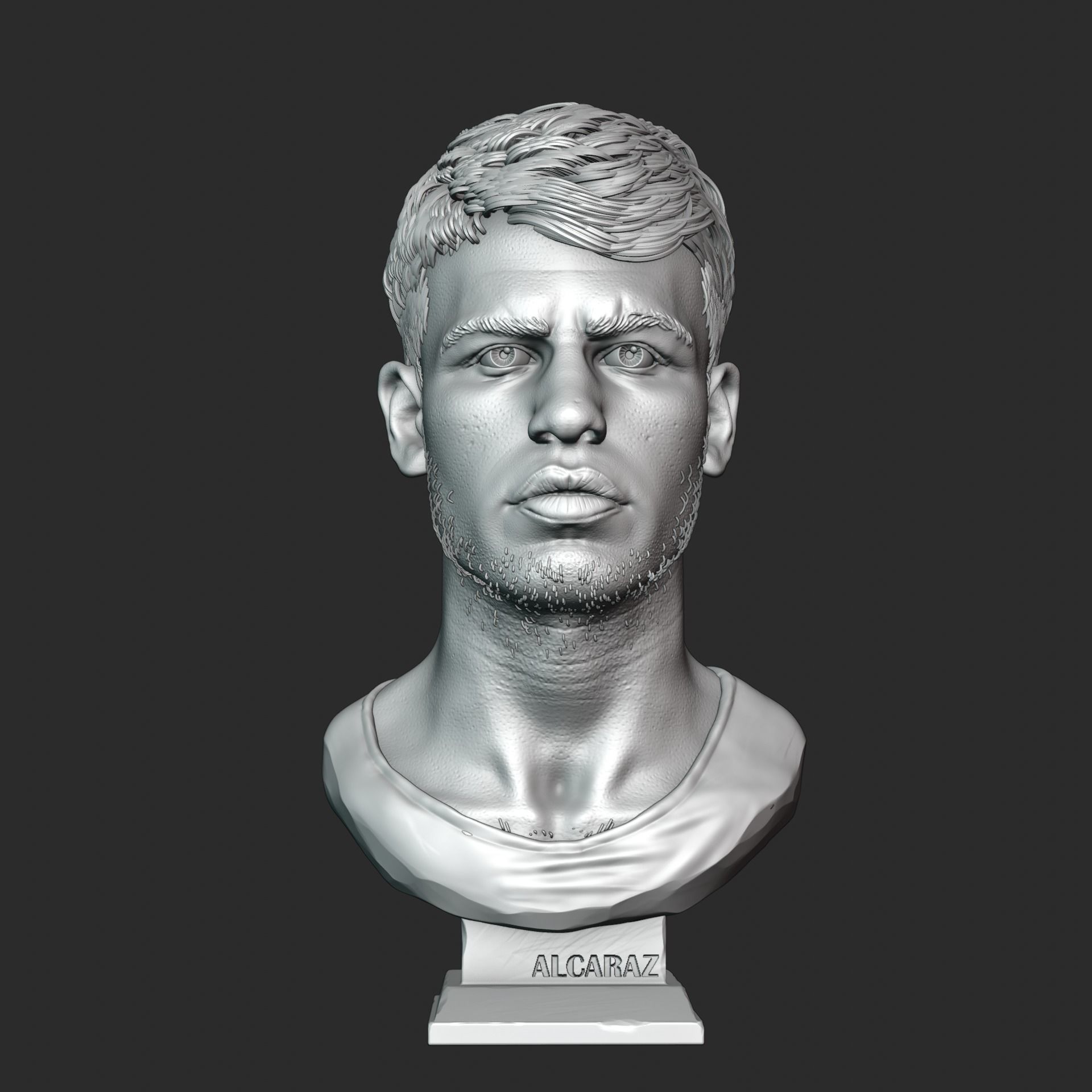 Carlos Alcaraz bust for 3D printing 3D print model_10