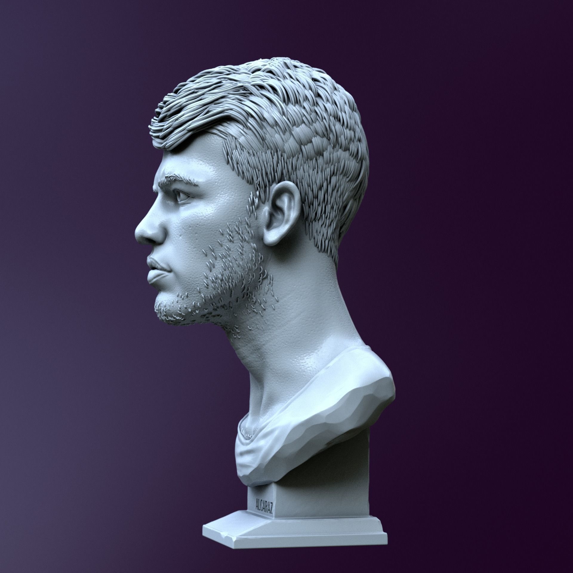 Carlos Alcaraz bust for 3D printing 3D print model_6