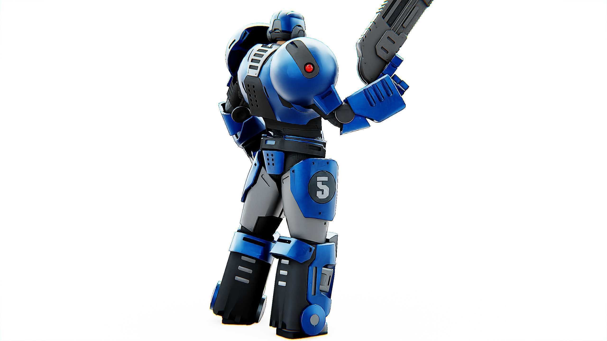 CYBER COP C-200 Rigged for Unreal Engine - Unity - MIXAMO 3D model_10