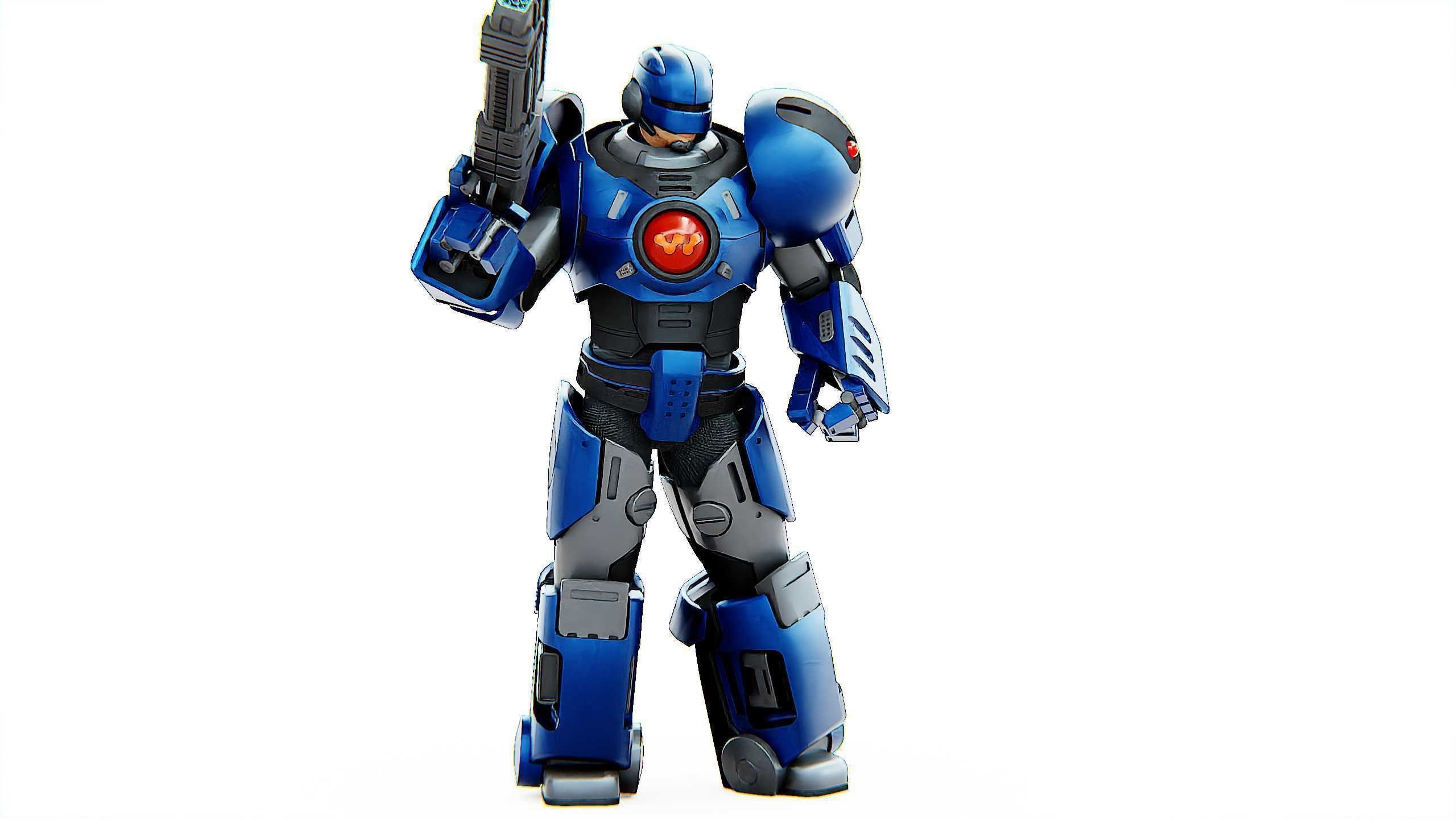 CYBER COP C-200 Rigged for Unreal Engine - Unity - MIXAMO 3D model_3