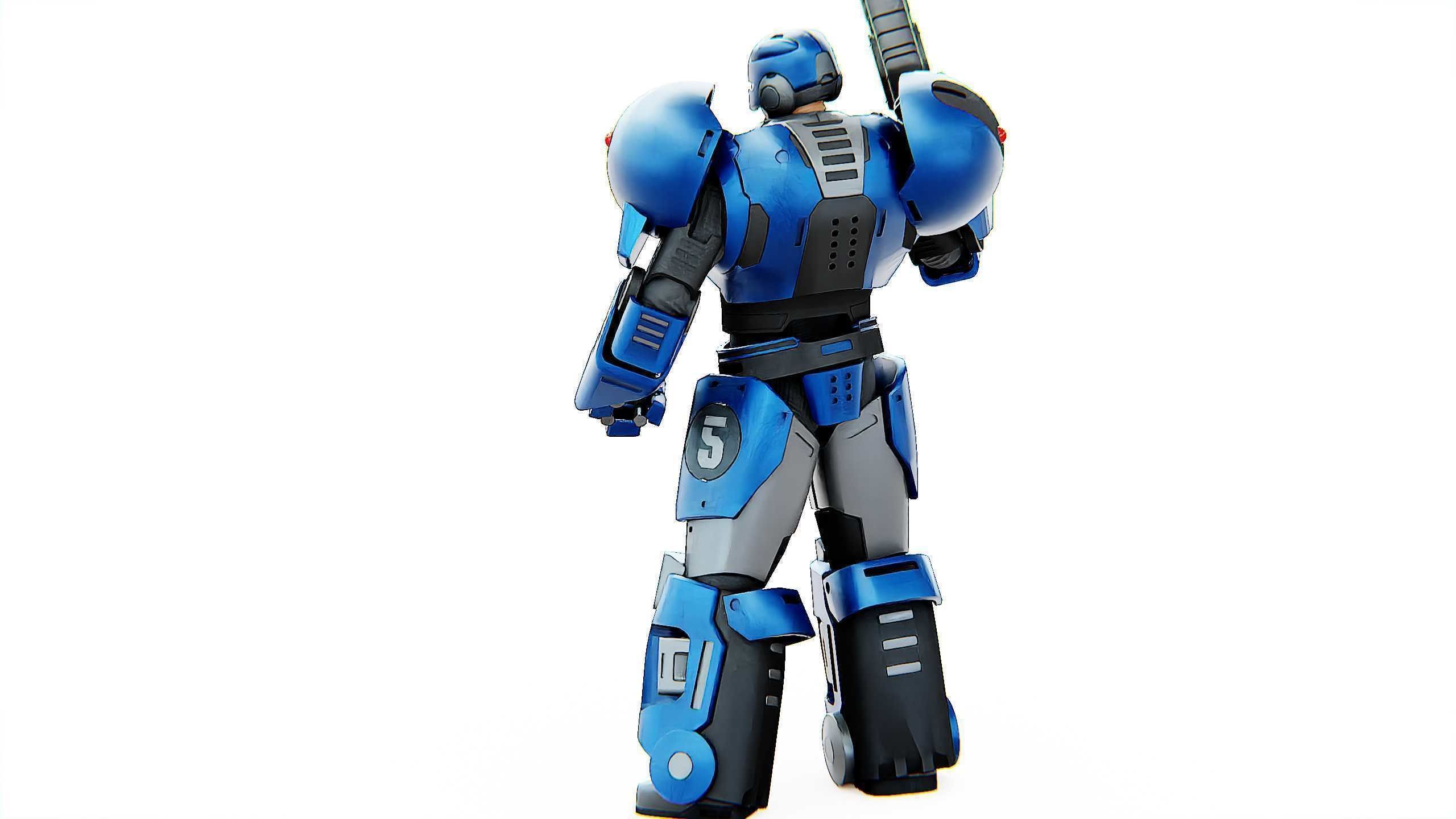 CYBER COP C-200 Rigged for Unreal Engine - Unity - MIXAMO 3D model_15